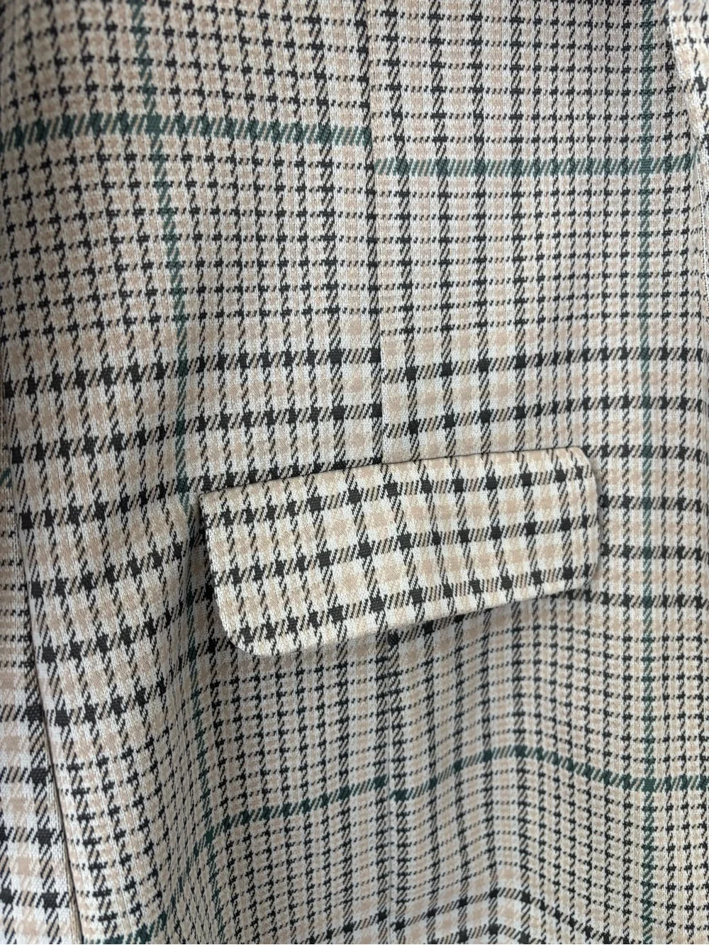 Liverpool Los Angeles Beige Gray Plaid Open Front Blazer Size M - Picture 6 of 12